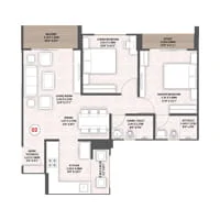 Unique Codename Mist Punawale 2 BHK Floor Plan Image