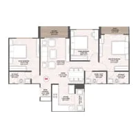 Unique Codename Mist Punawale 3 BHK Floor Plan Image